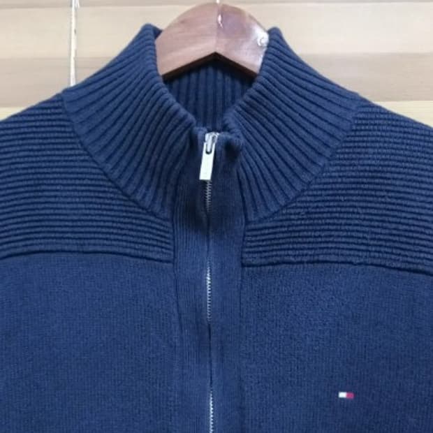 타미힐피거 남성 캐시미어 니트집업가디건 L사이즈