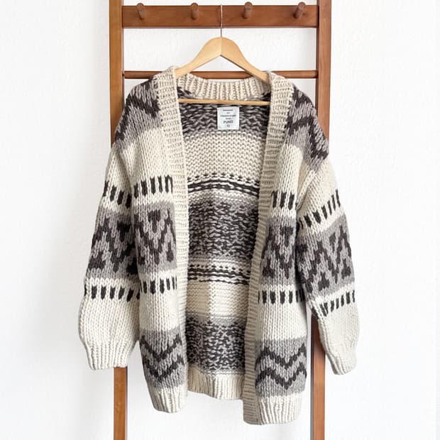 눈송이 숲길 니트 숄가디건