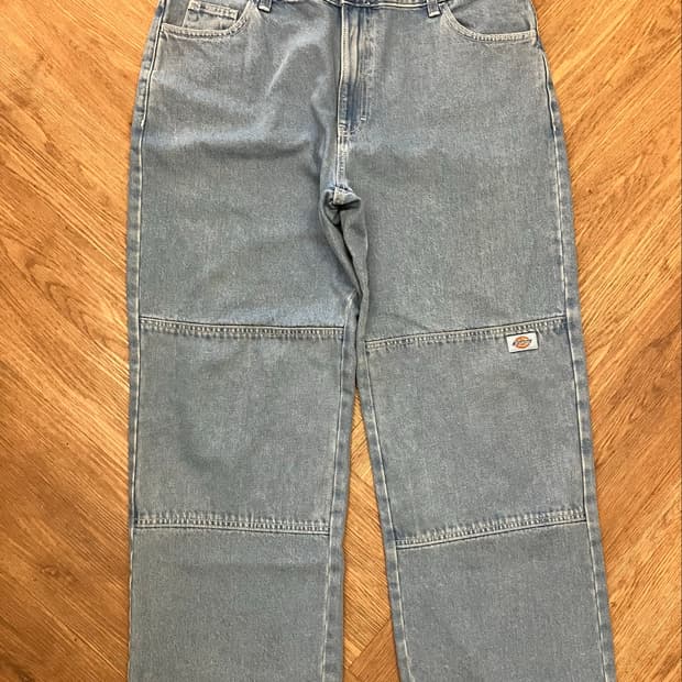 N157 디키즈 더블니 데님팬츠