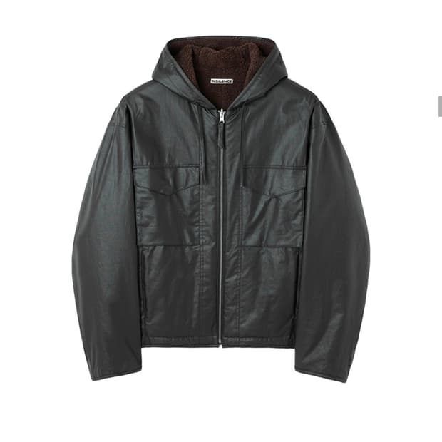 인사일런스 왁스 코티드 리버시블 점퍼 DARK BROWN