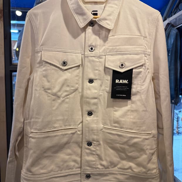 지스타 로우 화이트 데님자켓