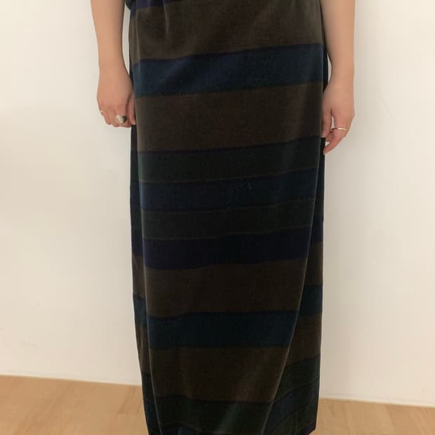 Stripe velvet long Sk