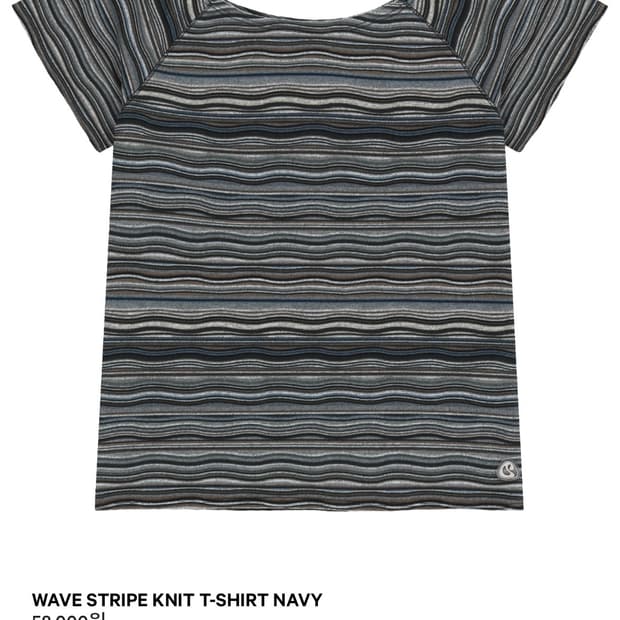 코이세이오 웨이브 스프라이트 니트 티셔츠 네이비