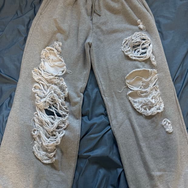 트리밍버드 스크래치 와이드 스웻 팬츠