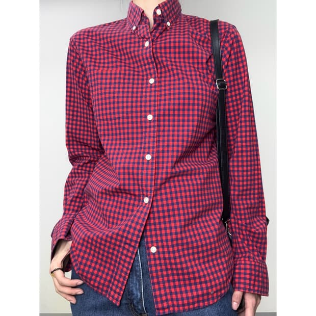 빈티지 레드 체크 셔츠