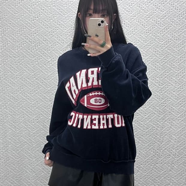 커버낫 아이비 리버스 올드스쿨 키치 빅로고 맨투맨 M C10422