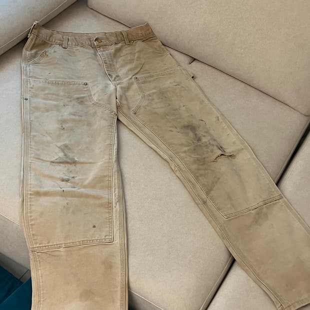 90s carhartt distressed fade double knee