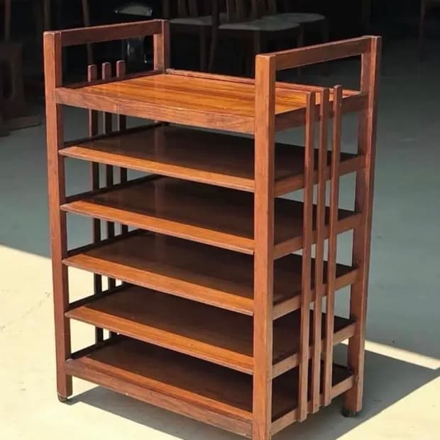 빈티지가구 앤틱가구 빈티지 60s 우든 6단 트롤리