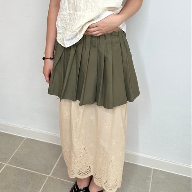 khaki banding skirt