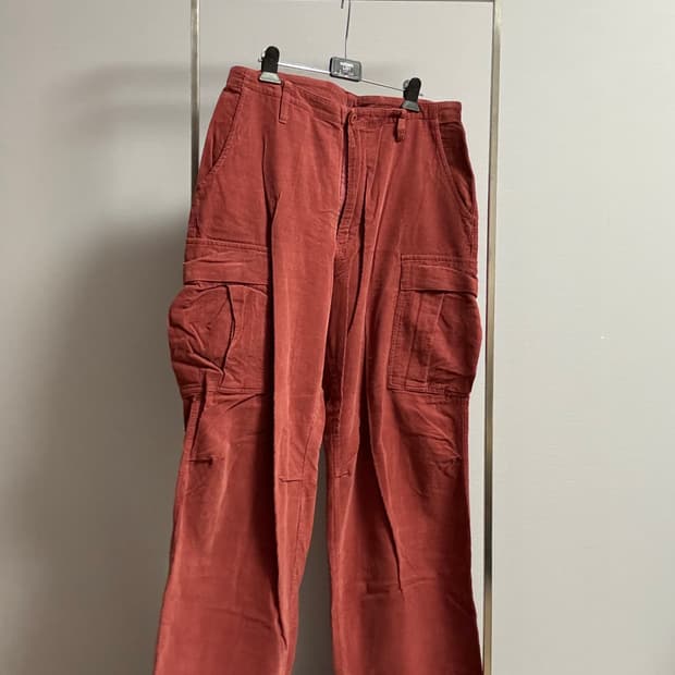 선데이프룻츠마켓 핑크 코듀로이 카고팬츠 free