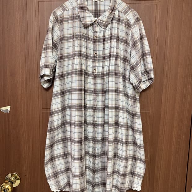 모리걸 하구미 일본 빈티지 체크 반팔 둥근카라 레이스 홍콩 원피스
