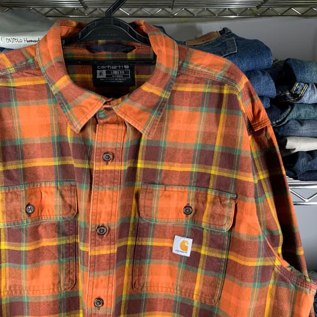 [XL] 칼하트 루즈핏 헤비코튼 타탄체크 워크셔츠