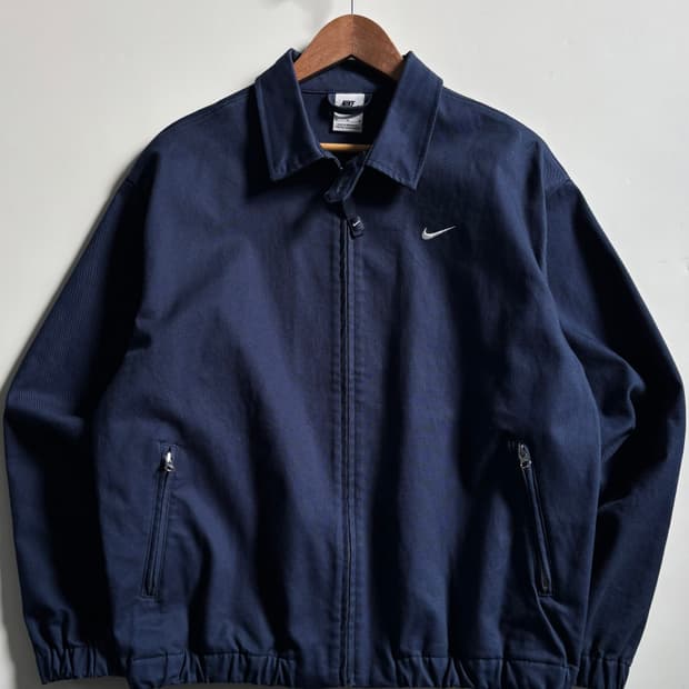 Nike 나이키 스우시로고 블루 코튼 자켓