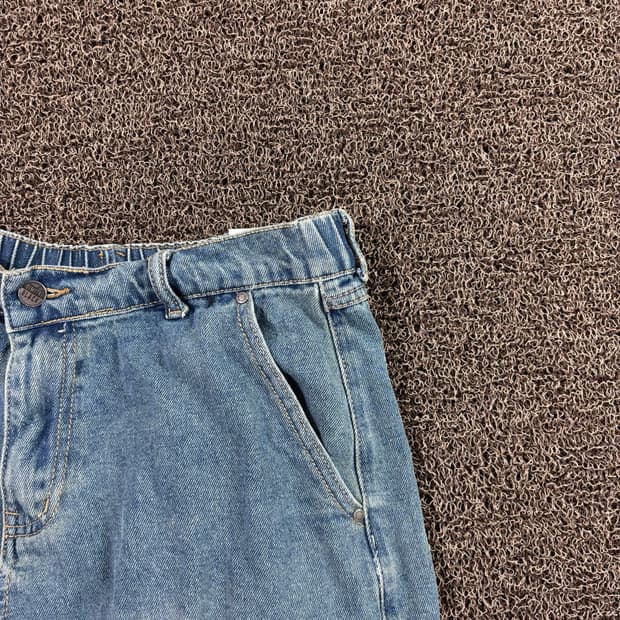 디미트리블랙 워싱 밴딩 카고 데님 하프팬츠