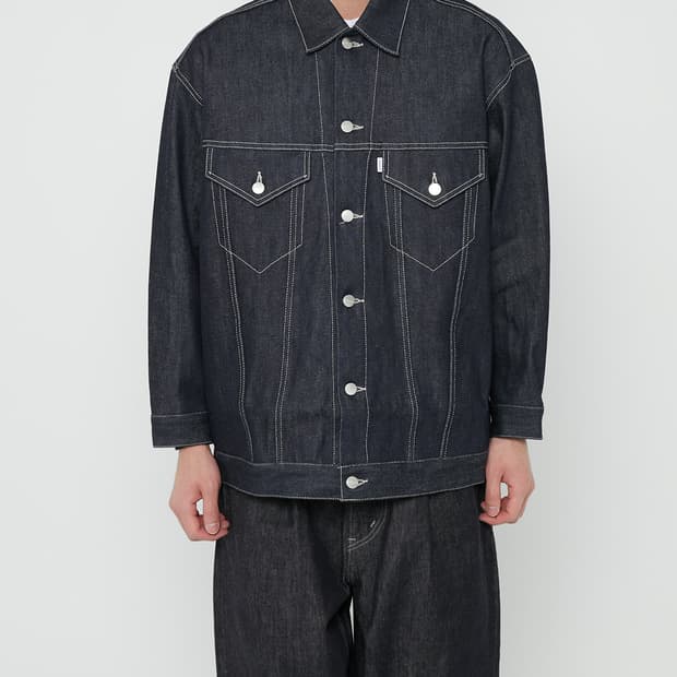 [1] 그라프페이퍼 셀비지 데님 트러커 자켓 인디고리지드