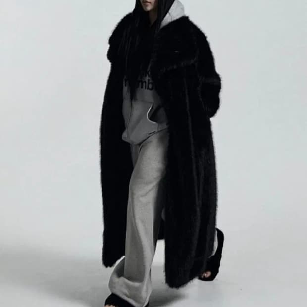 (새제품) 오도어 퍼자켓 에코퍼 롱코트 블랙