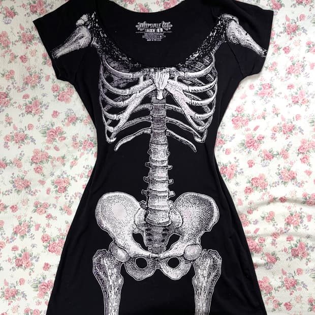 Kreepsville 666 SKELETON FLARE DRESS