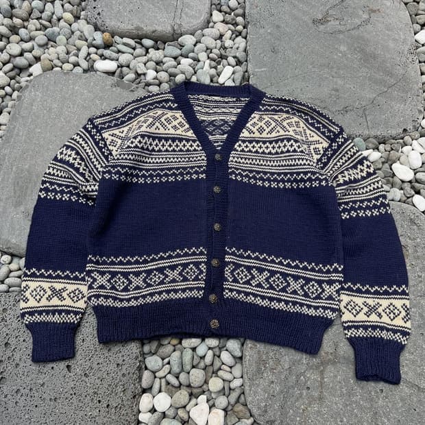 OLD VINTAGE NORDIC HAND KNIT 노르딕니트가디건