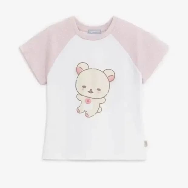 허그유어스킨 코리락쿠마 도트 반팔 티셔츠