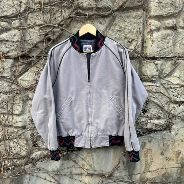 90s 밀러 usa 빈티지 아즈텍 패턴 블랭킷 안감 산타페 워크 자켓