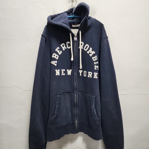 아베크롬비 그런지 네이비 후드집업 XL