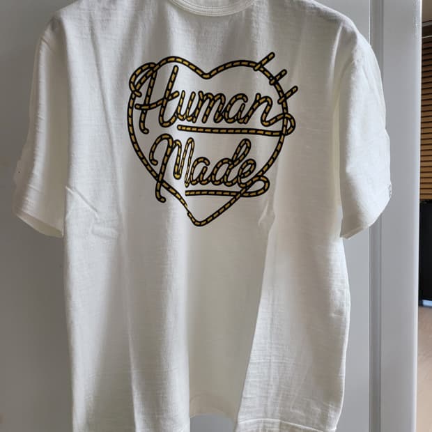 (새상품/L) 휴먼메이드 그래픽 티셔츠 #01 화이트 - 하트 로프 로고