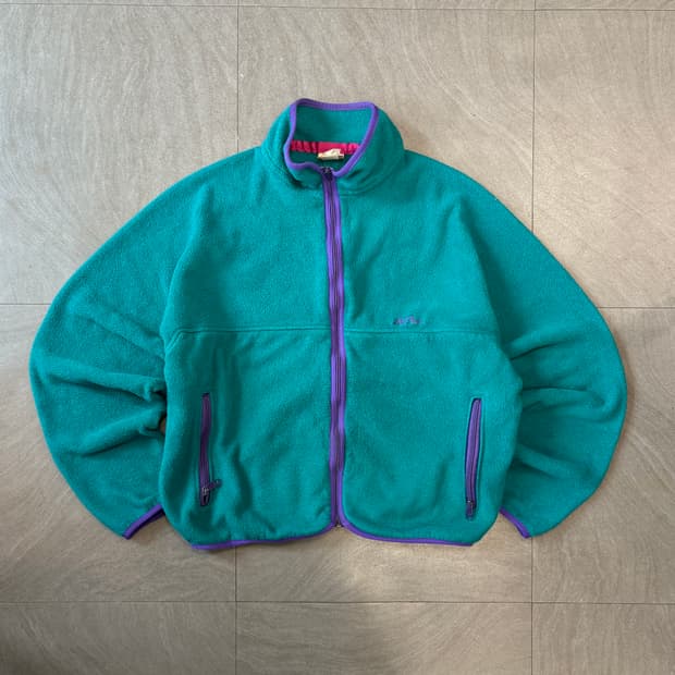 80년대 미국 생산 llbean 엘엘빈 그린 플리스 자켓