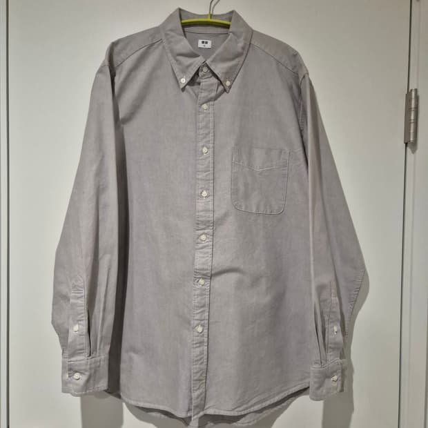 [유니클로] 옥스포드 긴팔셔츠 라이트그레이 XL