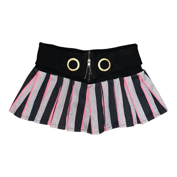 Pinklatte 허리 밴딩 아일렛 포인트 스트라이프 스커트 갸루y2k