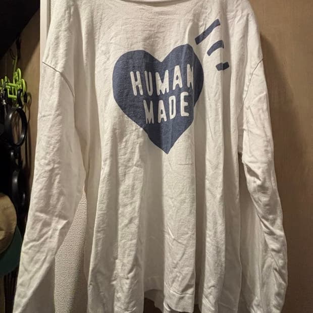 휴먼 메이드 하트 로고 롱슬리브 티셔츠