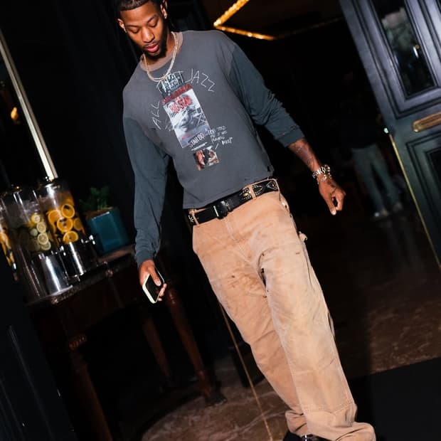 올드 칼하트 더블니 워크팬츠 브라운 62W