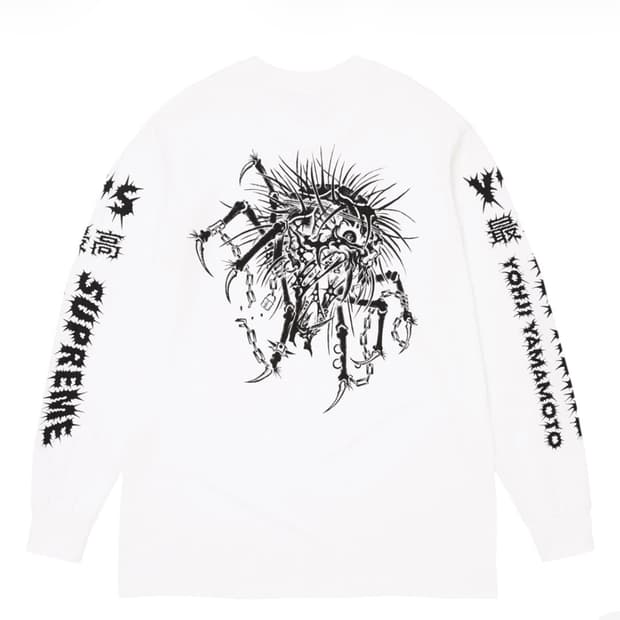 슈프림 x Y's 바이 요지 야마모토 롱슬리브 티셔츠 화이트