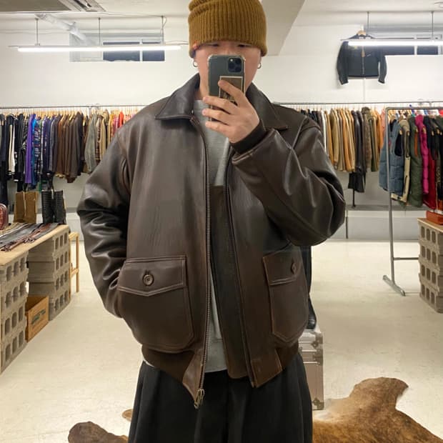 90's AVIREX G-1 leather jacket 90년대 아비렉스