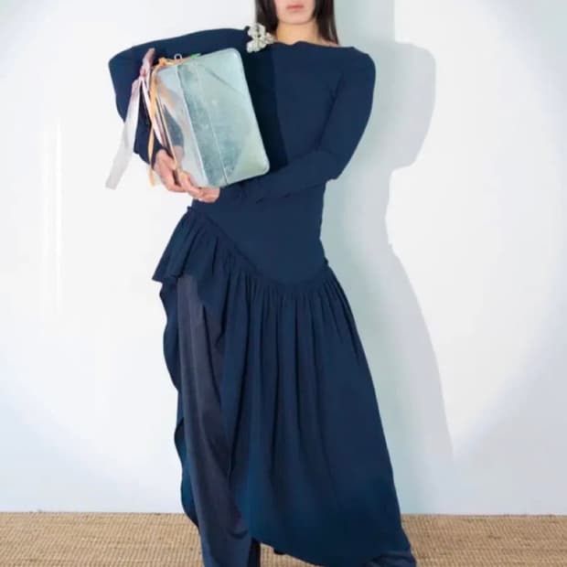 키야기 chiyagi 란 드레스 네이비