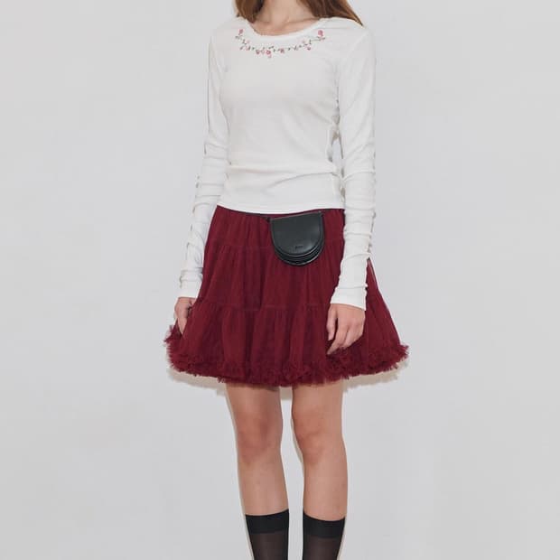 시눈 튜튜스커트 와인