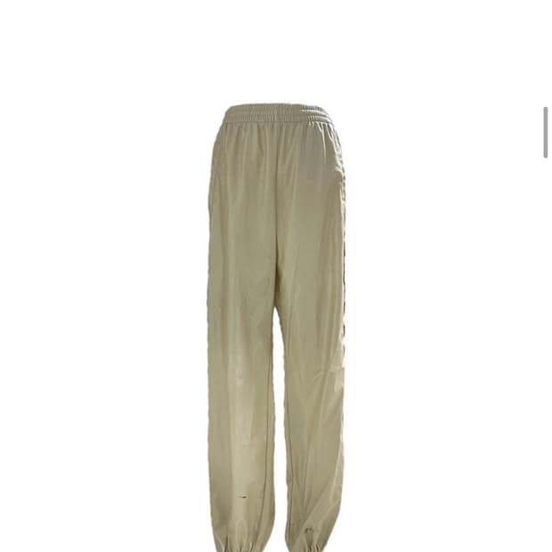 beige leather jogger pants