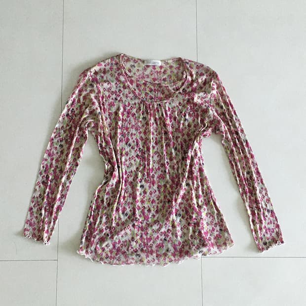 ditsy floral mesh top