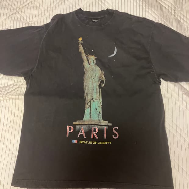 발렌시아가 리버티 더티워싱 반팔 티셔츠 S