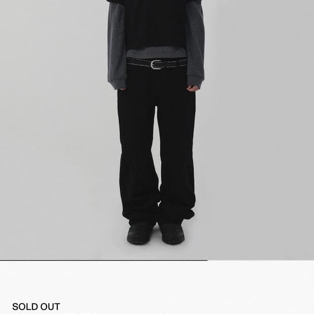 기명 스웨이드 세미 와이드 팬츠