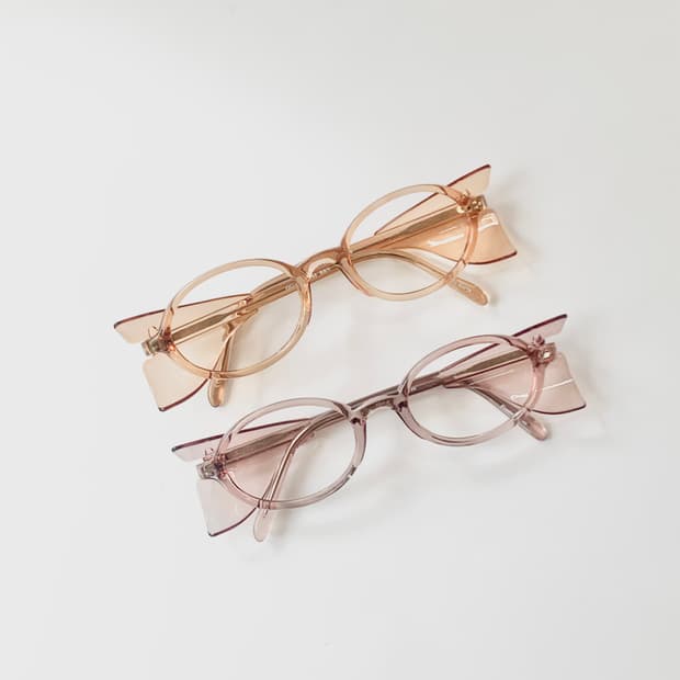 [픽키-622] 인디핑크 투명 사이드윙 오벌 뿔테 보호안경