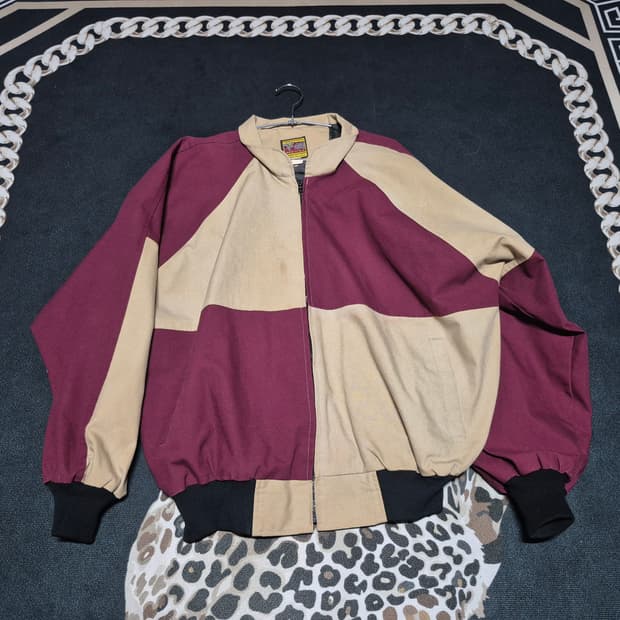 90's 빈티지 BEE-WILD 컬러블록 USA 워크 자켓 XL