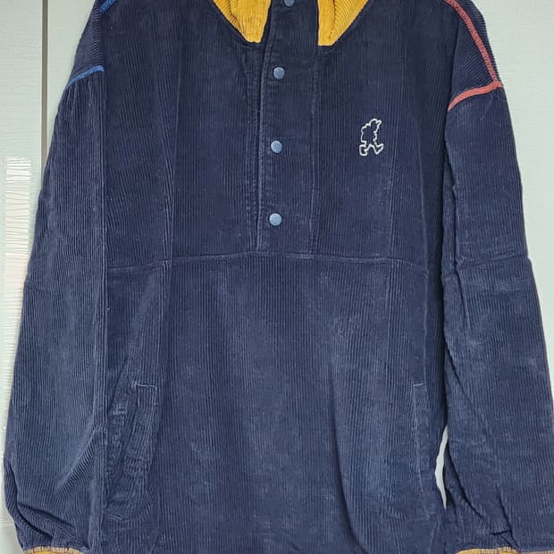 [XL] 밀레 코듀로이 하프 집업 네이비