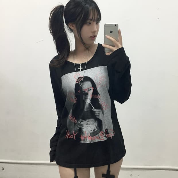 [WITHOUT MEET] 갸루 y2k 롤리팝 롱슬리브