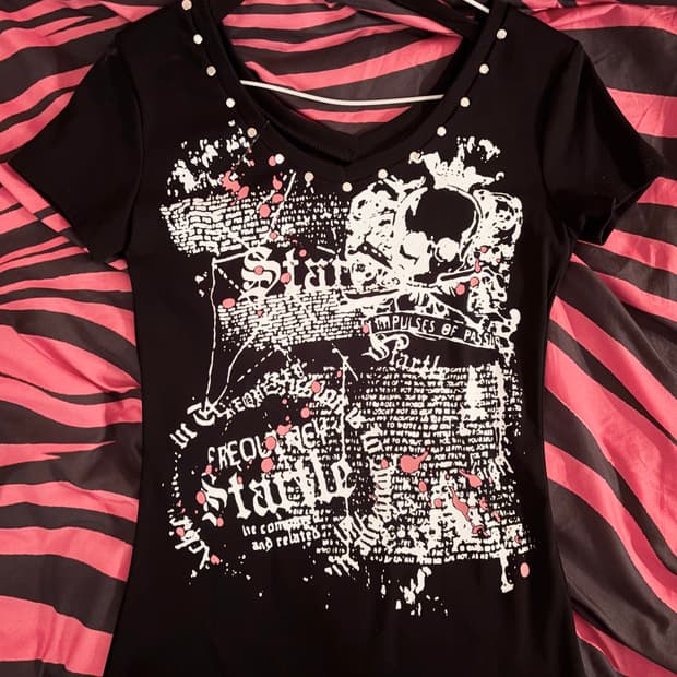 y2k 펑크 갸루 반팔 