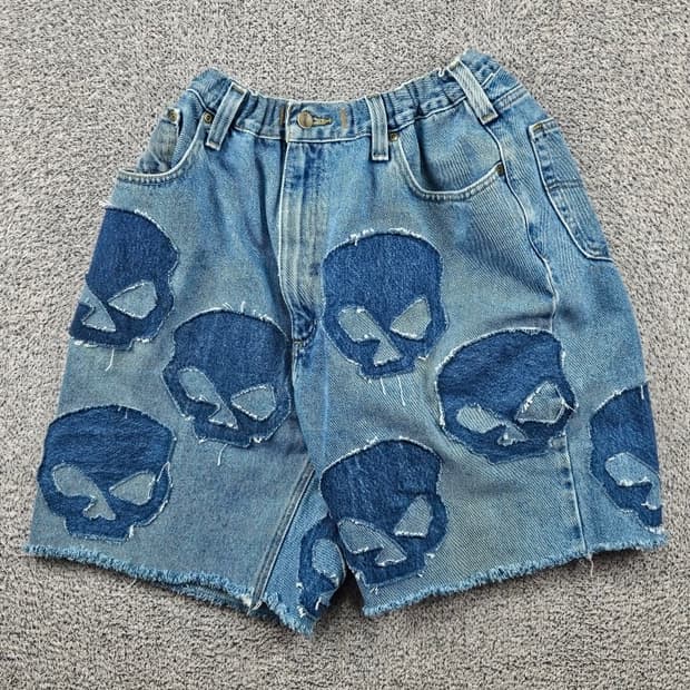 칼하트X할리데이비슨 커스텀 데님 쇼츠 반바지 ( 42" ) / 11645