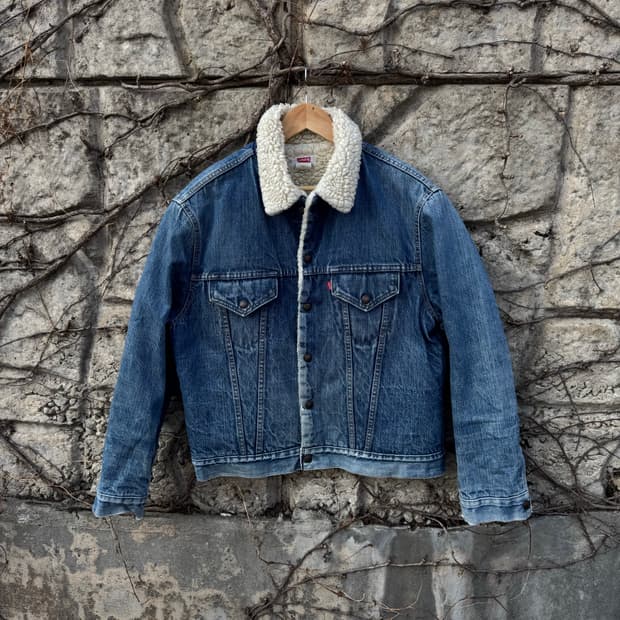 70s 리바이스 빈티지 레드탭 쉐르파 안감 데님 트러커 자켓 웨스턴