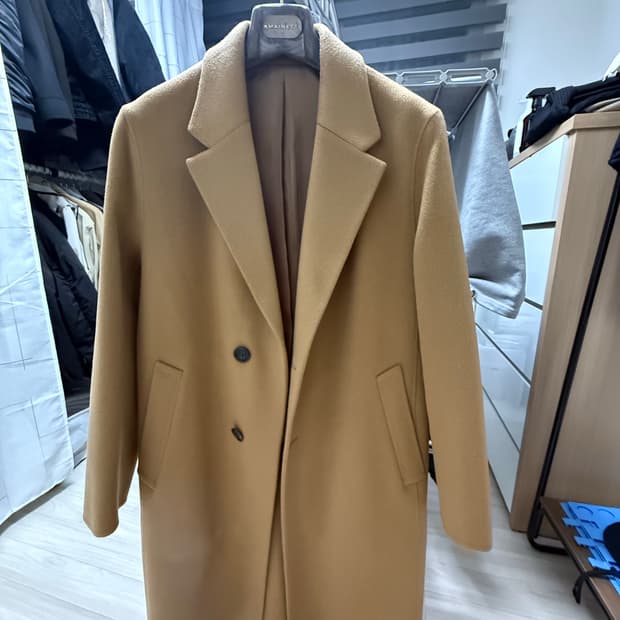 솔리드옴므 21fw 울 캐시미어 혼방 카멜 싱글코트 46