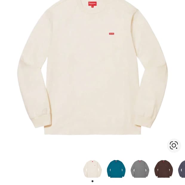 슈프림 스몰로고 롱슬리브 아이보리