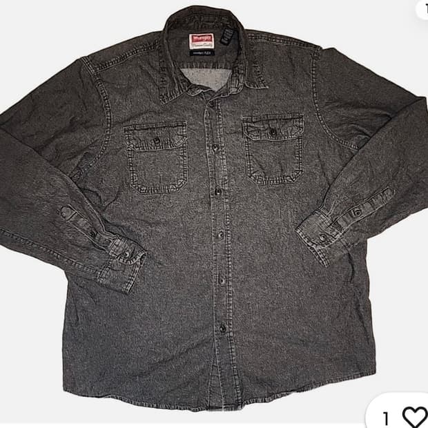 빈티지 랭글러 흑청 데님셔츠