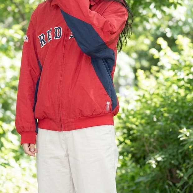 마제스틱 보스턴 레드삭스 지퍼 바람막이 점퍼